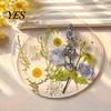 Decorative Acrylic Coasters Floral Print Coaster, Non-Slip Surface Heat Resistant Protection Cup Pad, Modern Kitchen Table Decor Transparent Round Mat