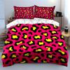 Bright Leopard Print Fashion Set Kid'S And Adults' Bedroom Decor, Exquisite Three-Piece Bedding Set Gift