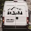 Black Moose Trees Forest Mountain Vinyl Decal Sticker For SUV RV Camper Trailer