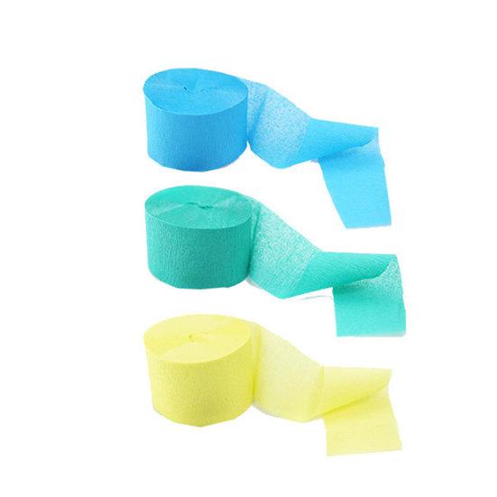 3 role Krepové papírové streamery odolné proti roztržení s pomačkaným vzhledem a měkkým dotekem pro praktickou dekoraci pozadí