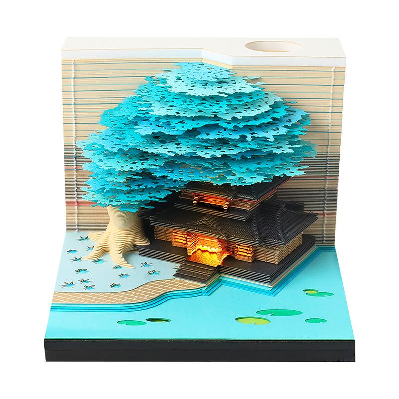 Guochao 3D Papier escultura Haftnotizen - Kreative Büro Schreibtisch Dekoration Souvenir