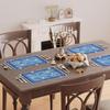 XCHI Hanukkah Six-Pointed Star Olive Leaf Chanukah Menorah Placemats Set of 4 Table Mats for Party Home Kitchen Dining Table Decorations 12x18 Inch