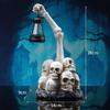 Candlestick Skeleton Resin Figurine Statues Model Halloween Skull Gift Decor