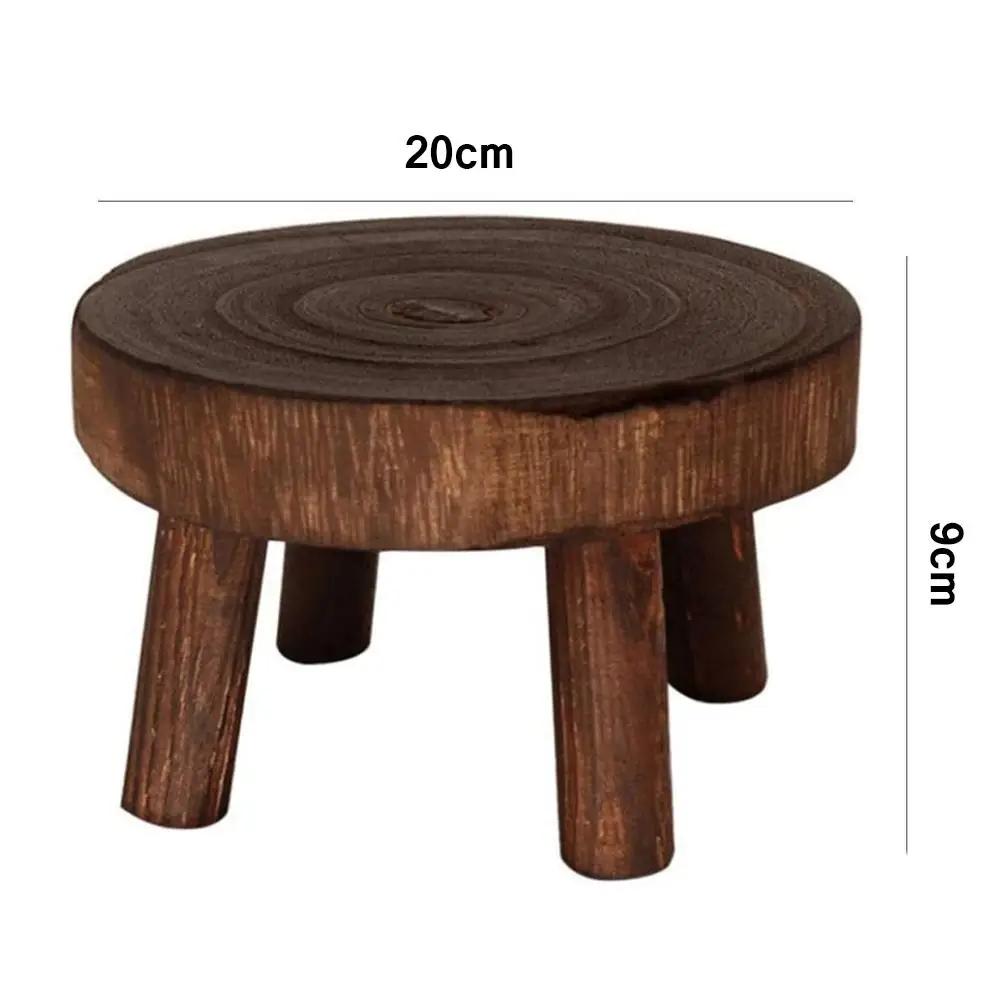 Wooden Plant Stand Flower Pot Base Holder Stool For Indoor Outdoor Flower Pot Stand Free Standing Bonsai Holder Home Balcony