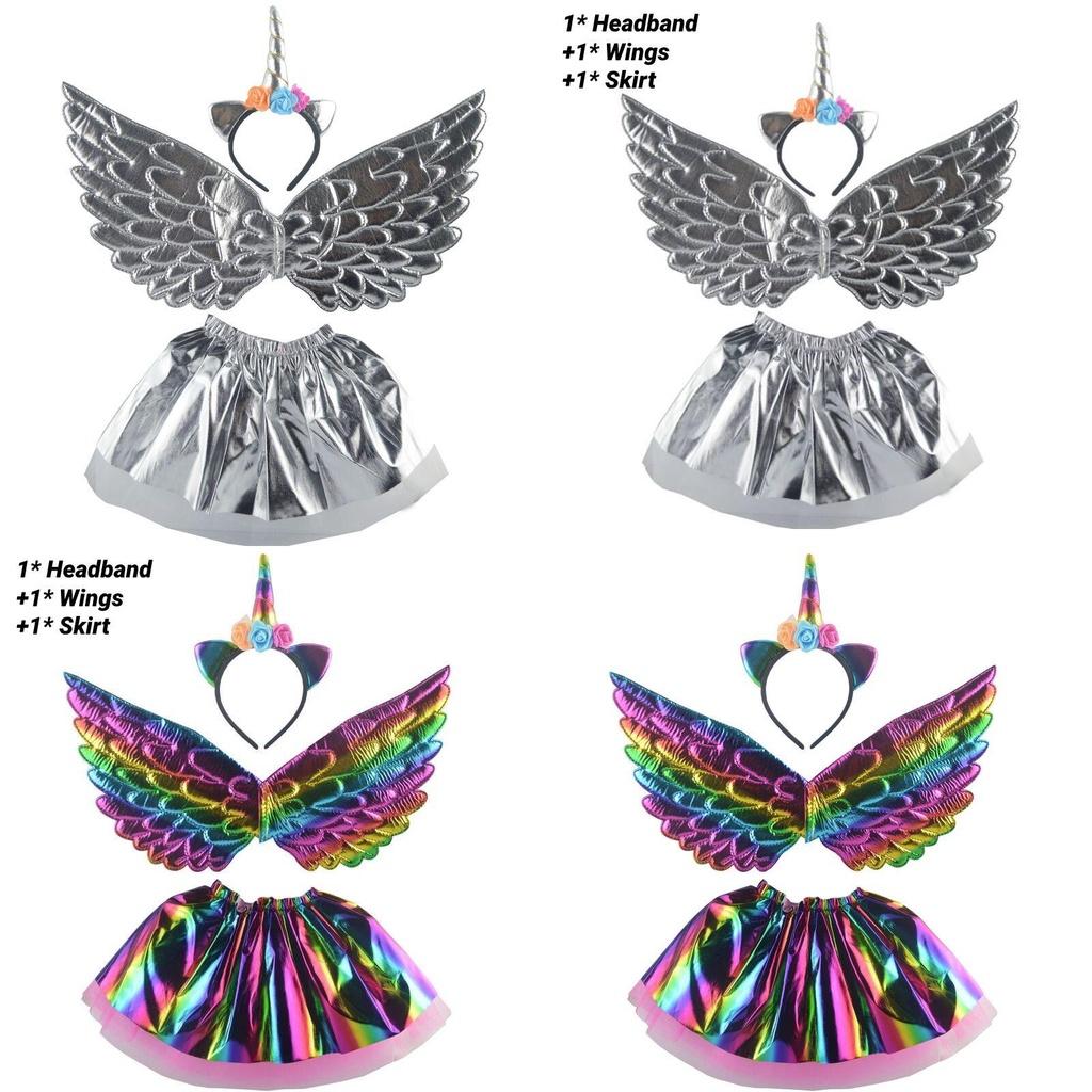 Five Baby Fortune Unicorn Costume Set Rainbow Gold Silver Children's Party Performance Clothing