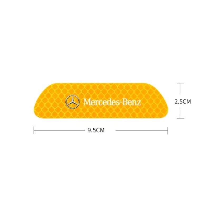 2025 Caldo 4 Pezzi Adesivo Riflettente per Portiera Auto Riflettore di Avvertimento Adesivo Decalcomania Styling Auto per Mercedes benz Classe A B C E G CLA GLK