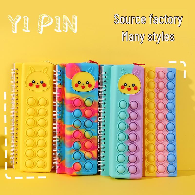 

Loose-Leaf Pikachu Silicone Bubble Notebook A5 - Pop It Pencil Case A5