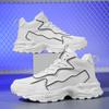 High top men's shoes new trendy shoes thick soled height increasing shoes  breathable sports and leisure  black shoes white shoe