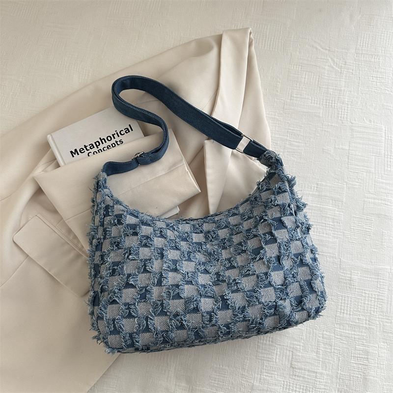 Stilvolle 2024 Neue Canvas Schulter-Crossbody-Tote-Tasche Trendige Handtasche mit großem Fassungsvermögen