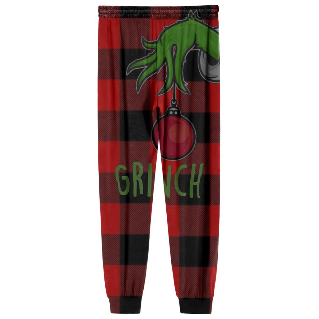 Men's Drawstring Pocket Casual Pants, Checkered Striped Printed Pocket Casual Pants, Home Sleeping Pants