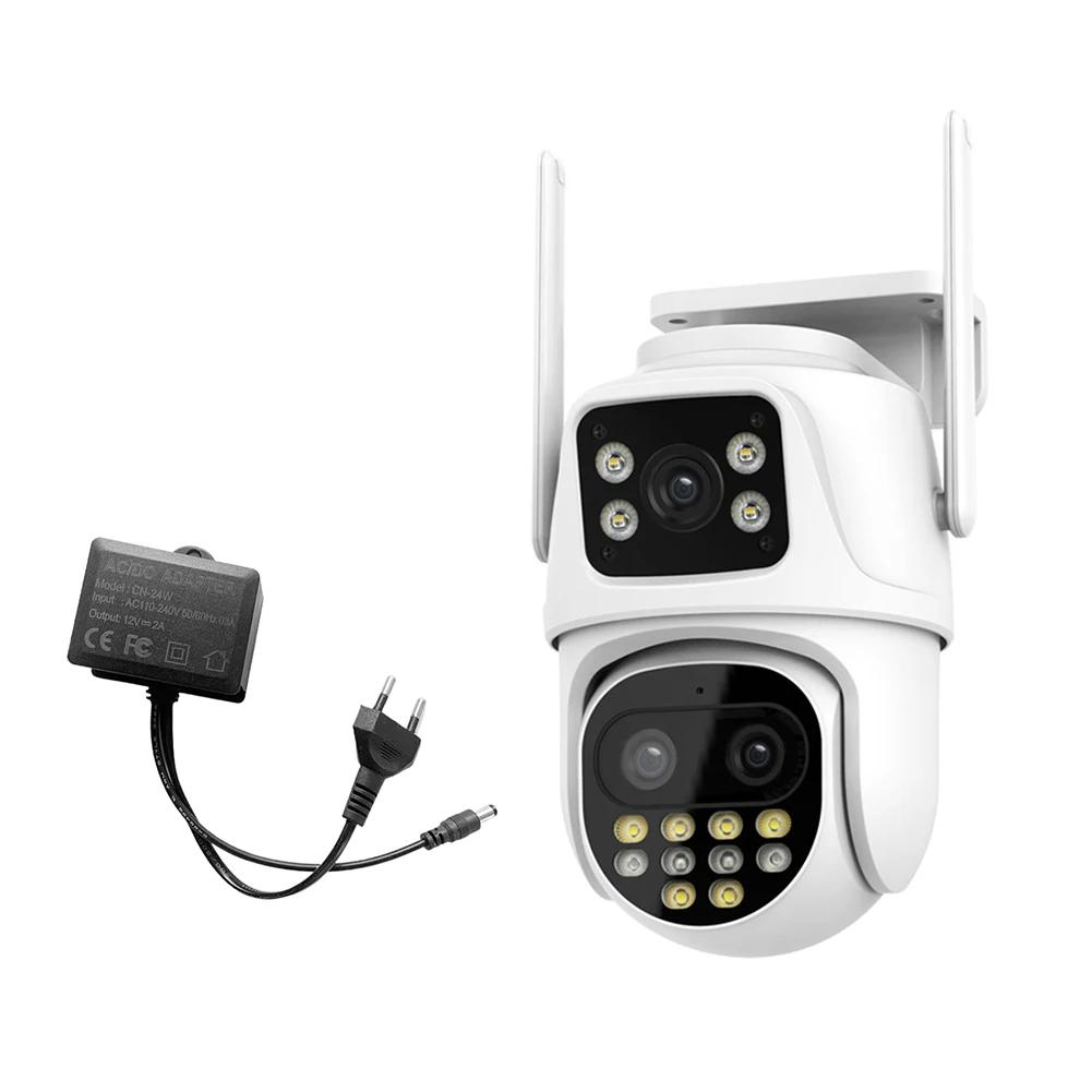 4K 8MP WIFI Surveillance Camera AI Auto Tracking Dual Screen Dual Lens External WiFi Camera Icsee APP PTZ WIFI Camera Waterproof