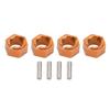 7mm Hex Wheel Hubs Professional Aluminum Alloy RC Wheel Hex Drive Adapter for FMS FCX24 1 24 RC Car Gold