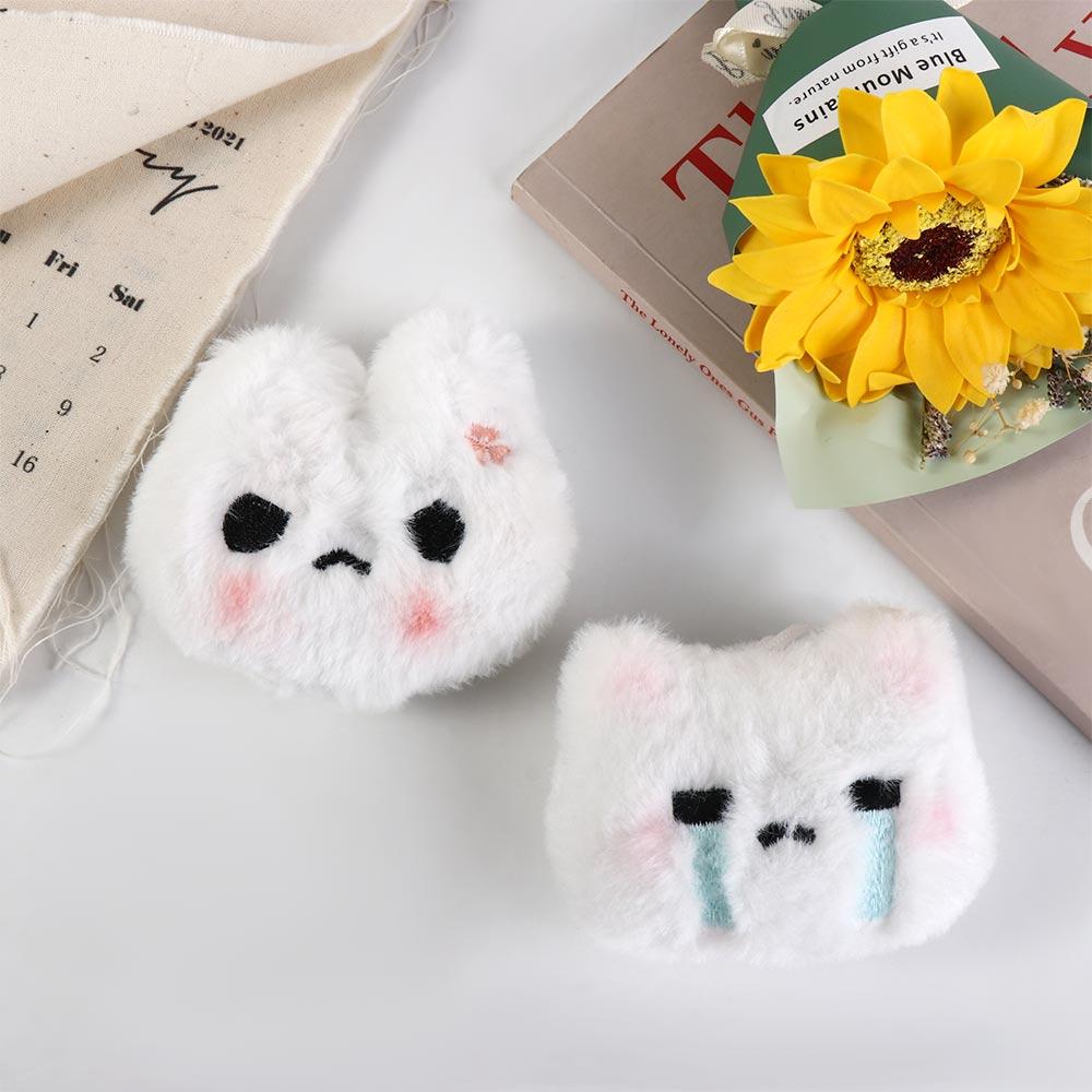 Blush Angry Rabbit Stuffed Rabbit Plush Keychain Cartoon Rabbit Bag Pendant  Children Toys
