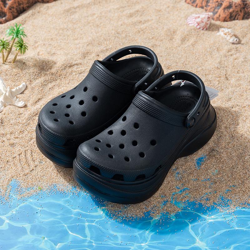 Women's Platform Non-Slip Perforated Beach Shoes - Height-Boosting Outdoor Slippers
