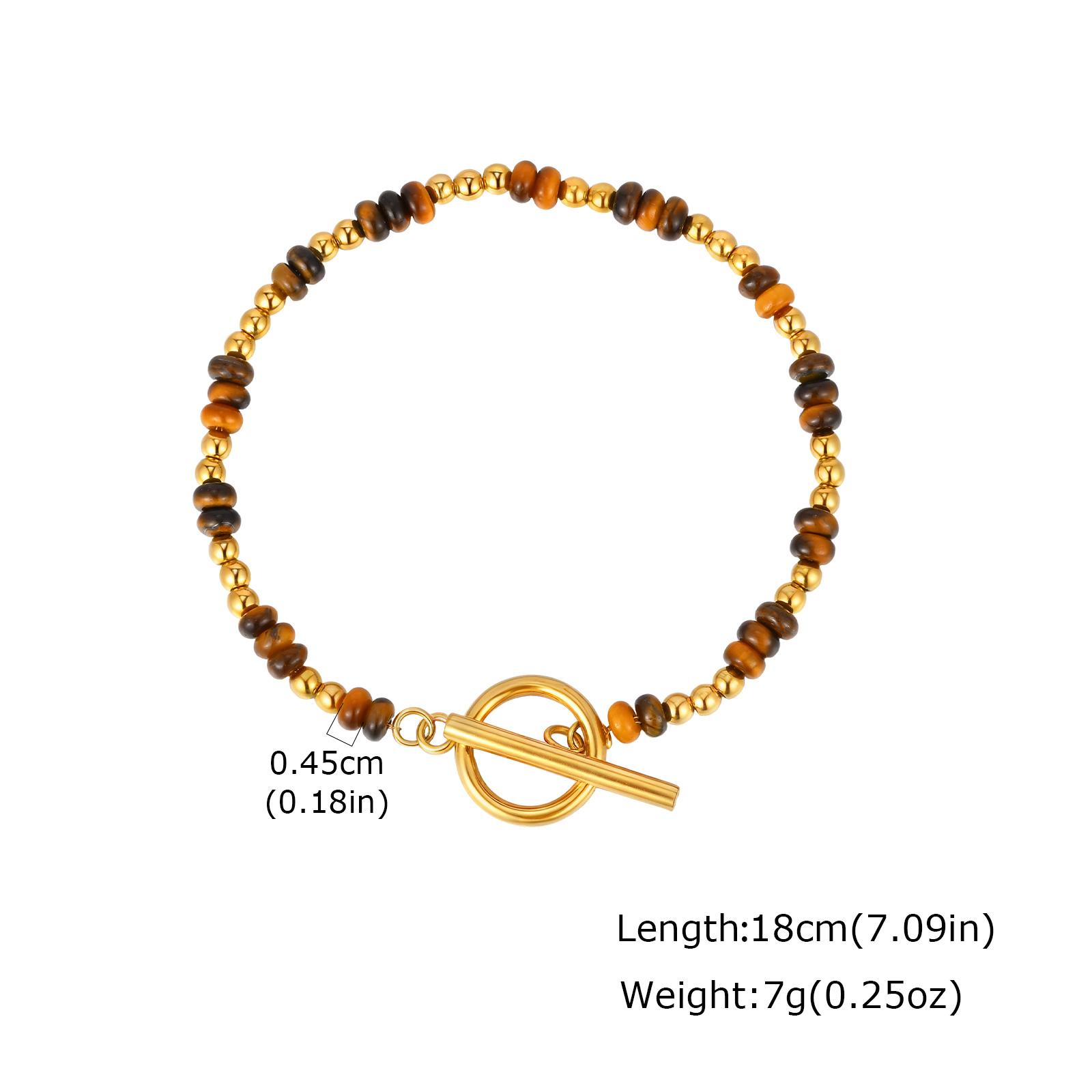 

Healing Crystal Bracelet for Women, Stainless Steel OT Clasp, Tiger Eye Amethyst Aventurine Malachite Gemstone Beaded Jewelry