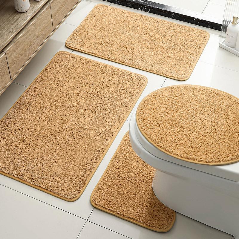 Imitation Cashmere Floor Mat Household Toilet Four-Piece Carpet Bathroom Water-Absorbing Non-Slip Mat Bathroom Dirt-Resistant Door Mat