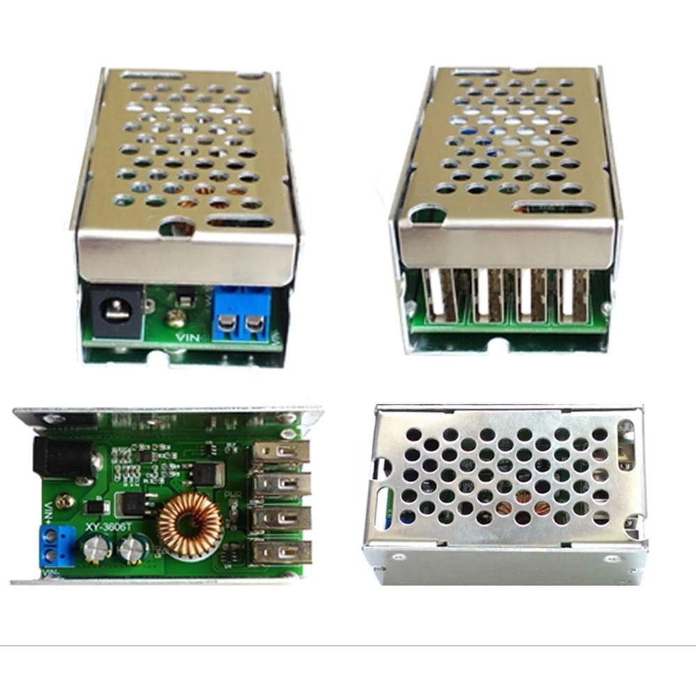 To 5V 4 Port USB Power Supply Module Step-down Module Buck Converter Charging Board Step-down Board