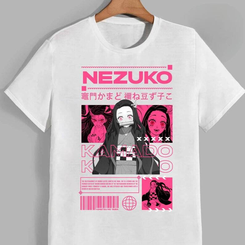 Anime Kamado Nezuko Demon Slayer T Shirt Summer Cotton Men Women Tee Streetwear Casual Trendy Short Sleeve Couple Unisex
