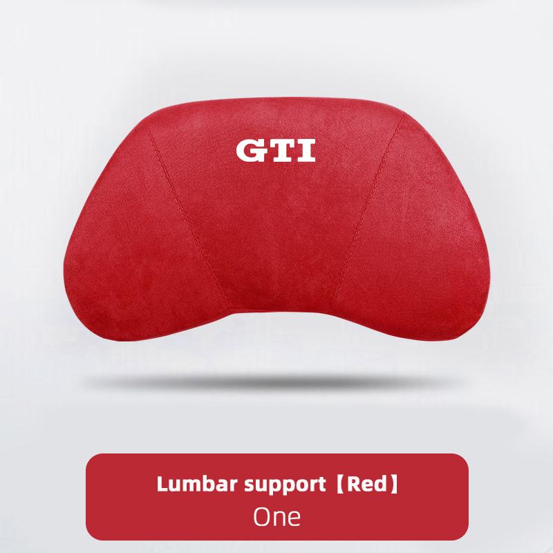 Suede Headrest Car Breathable Memory Foam Neck Pillow For VW Jetta Golf Passat Polo CC Tiguan Arteon Touareg Taigo Caddy Hub Cap EF1