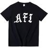 T-shirt z nadrukiem logo zespołu Afi na lato z krótkim rękawem, bawełniany, casualowy, modny, luźny, męski, unisex streetwear z okrągłym dekoltem, męski top