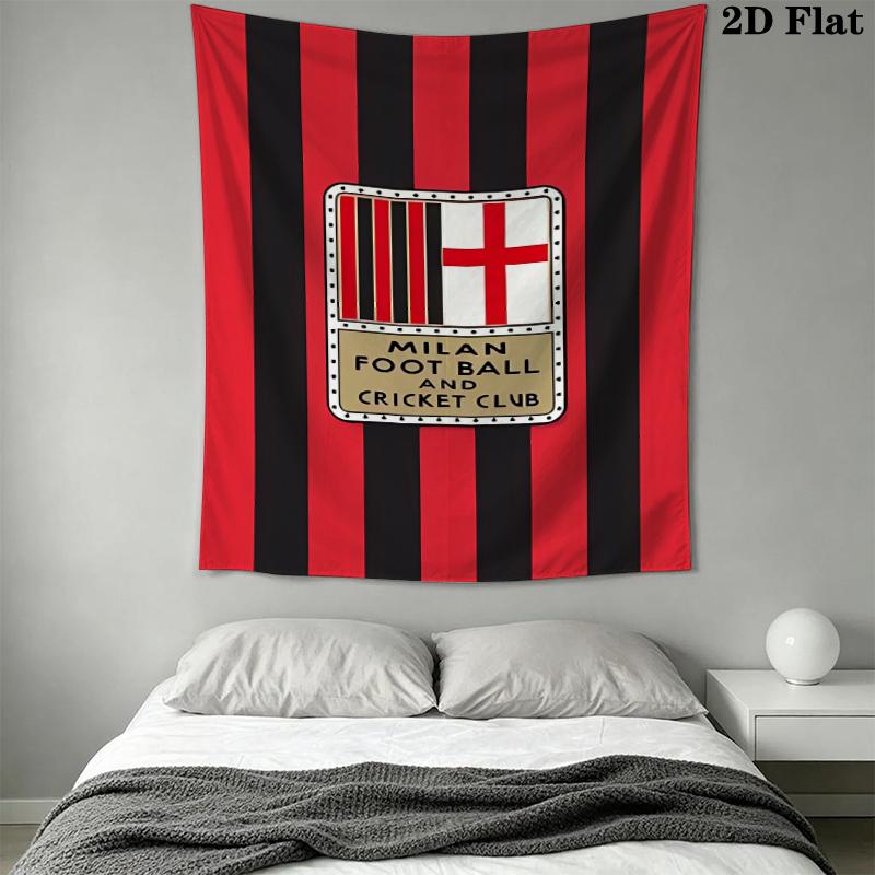 AC Milan Wall Tapestry Aesthetic Wall Hanging Printed Fabric Blanket Decorative Tapestries for Bedroom Living Room Home Decor