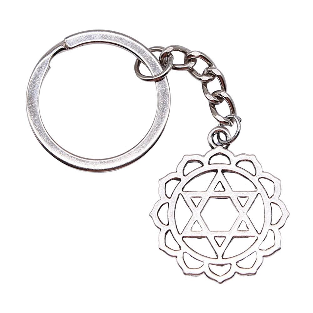Celtic Knot Charm Hexagram Keychain Irish Amulet Key Ring 28mm Ring