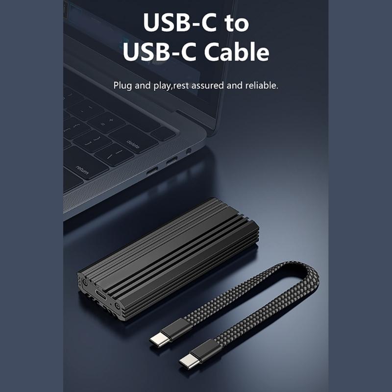 Aluminum M.2 NVMe Enclosure USB3.2 20Gbps Transfer Speed Heat Dissipation Easy Installation for 2230 2242 2260 2280