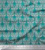 Soimoi Red Japan Crepe Satin Fabric Palmette Damask Decor Fabric Printed Metre 42 Inch