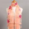 Silk Scarf for Women In Winter Elongated Embroidered Flower Scarf Draped Over A Shawl Patchwork Lace Scarf Fashionable Neck Protection Scarf