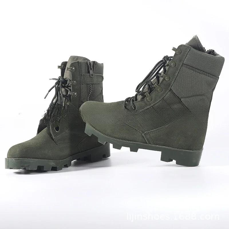 Tactical Boots Men Training Special High-Top Shoes Outdoor Shock-Absorbing Hard-Soled High-Waist Hiking Botas