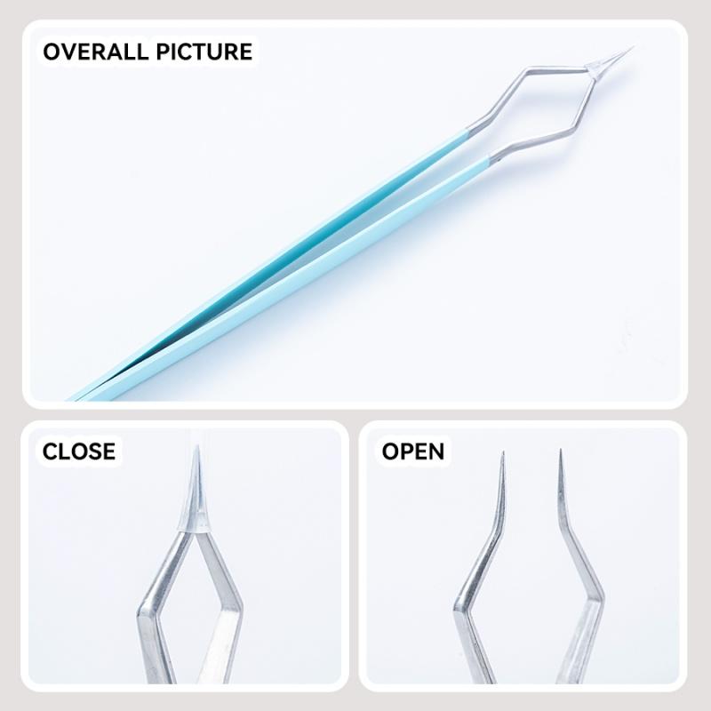 New Stainless Steel Isolation Tweezers for Eyelash Extension High Precision Separation Tweezer Fiber Tip Volume Isolation Tools