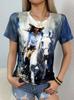 Summer New Horse T-Shirts Graphic 3D Print Women's Short Sleeve T Shirt Streetwear Harajuku Y2K Casual Tees Tops Female Clothing