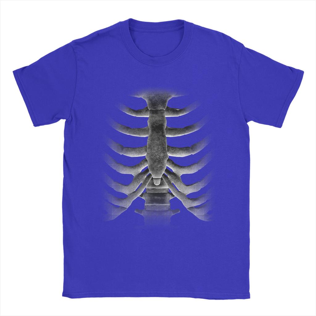 Casual TShirt Summer Giant Skeleton Chest Print Rib Cage Bones Halloween XRay TShirts 100 Cotton Tee Shirt for Man Clothes