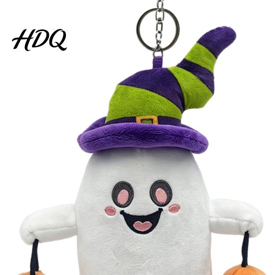 Cute Ghost Keychain Pendant Halloween Plush Keychain Spooky Stuffed Toy for Backpack Gift Party Keys Soft Mini Doll Bag Charm Festive Kids