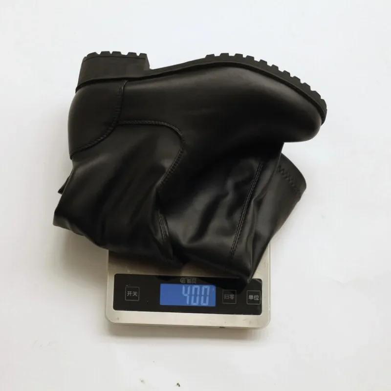 Fashion Solid Color Side Zipper 3cm Square Heel Women Pants Boots European American Winter Round Toe Steel Pipe Dance Boots Size 35-46