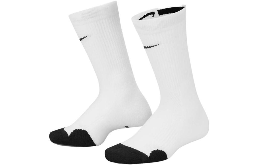 Nike Kids' Apparel Basketball Crew Socks Kids Socks 3 Pack Black White Kids' CW6063-100