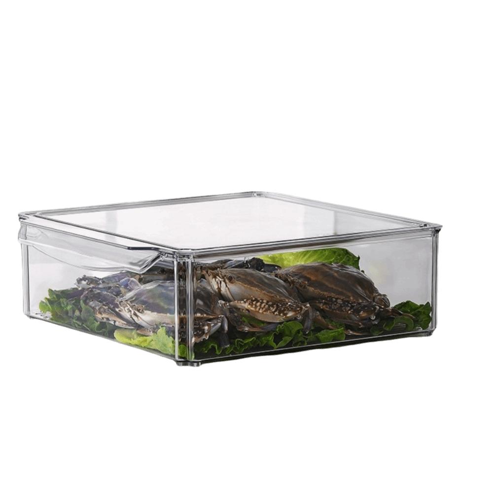 Transparent Fridge Organizer Box Sealed Plastic Food Storage Containers with Lids Fridge Drawer Organizer Fruit Storage