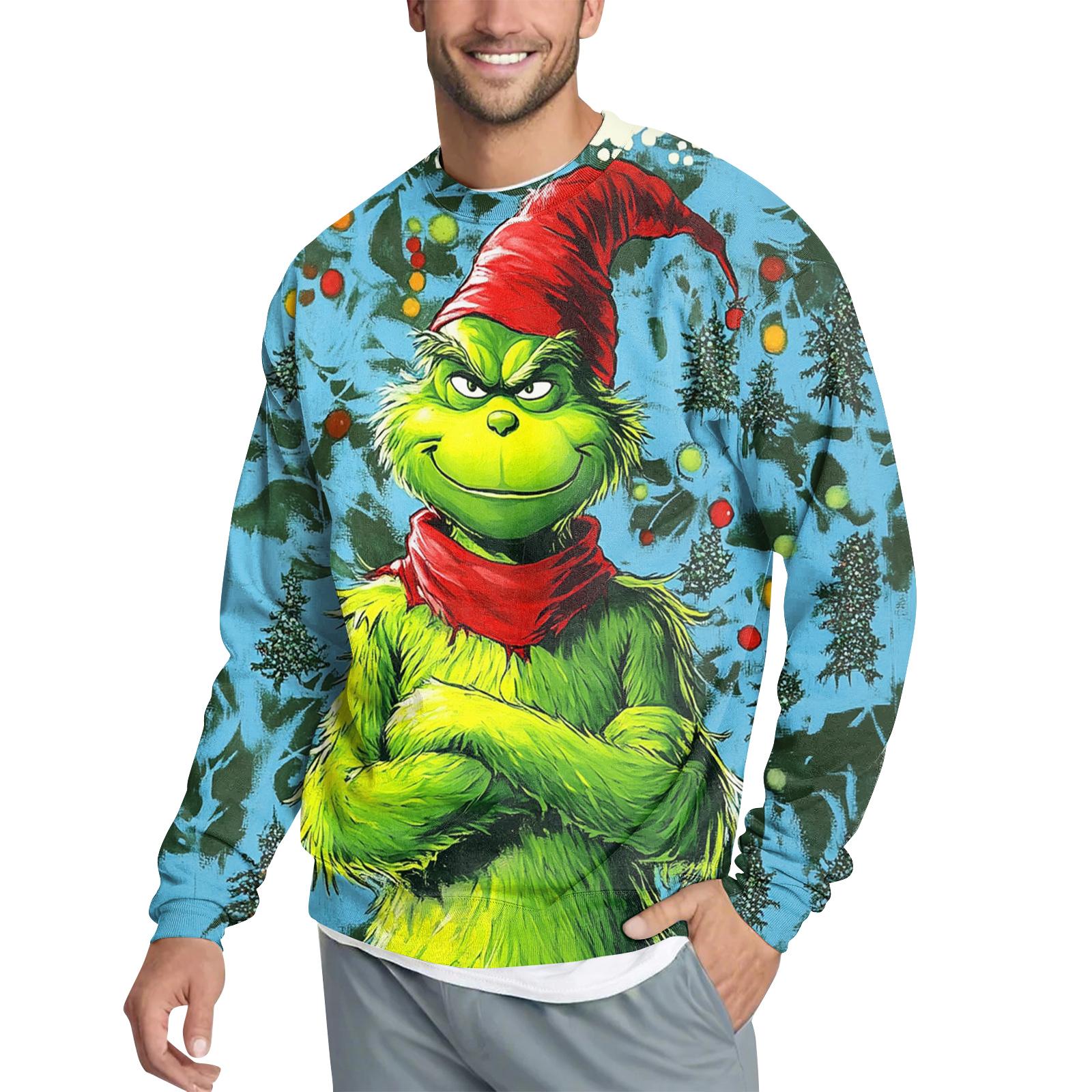 

Men s Casual Fashion Printed Round Neck Pullover Sweatshirt XXXL