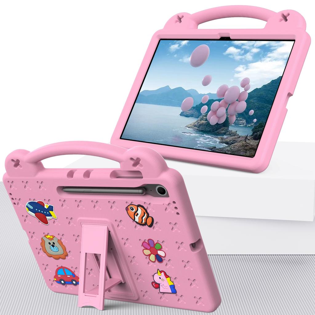 For Samsung Galaxy Tab S10 FE+ Case Kids Cartoon Patterns Hand Grip Kickstand Tablet EVA Cover