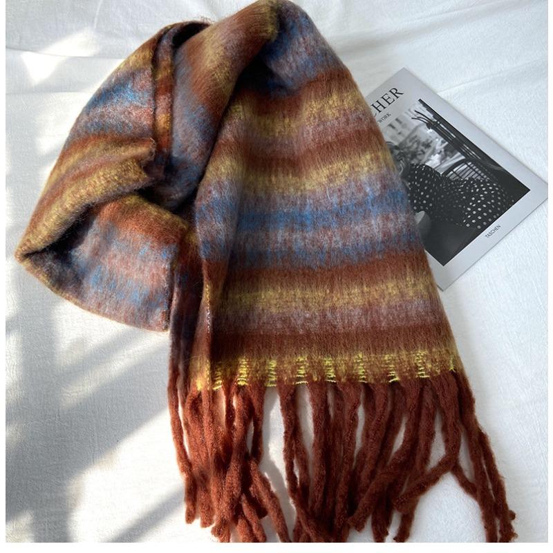 Wool Luxury Brands Classic England Style Women Scarf Fashion Stripe Plaid Scarves Tassel Shawls Pashmina Lady Wrap
