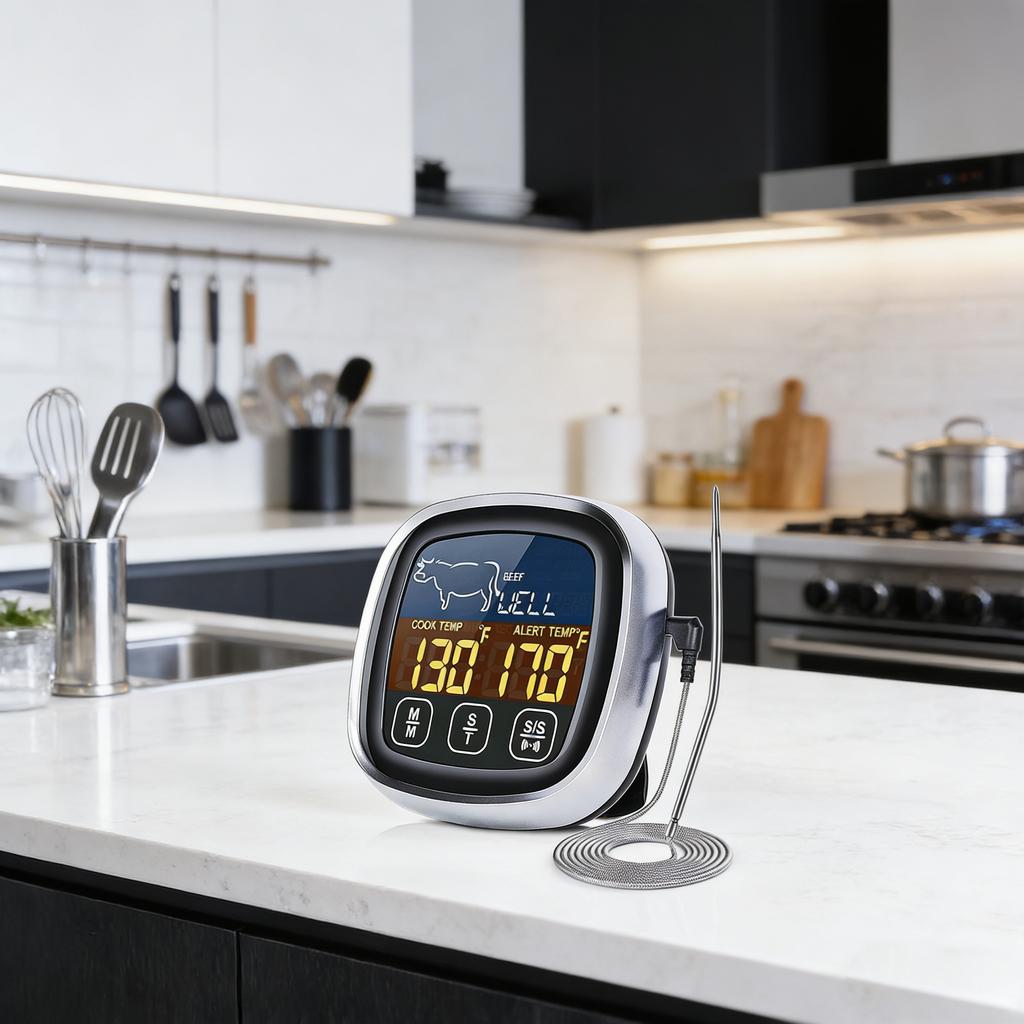 Kitchen Digital Meat Thermometer Stainless Waterproof Meat Temperature Probe Oven Cooking Bbq