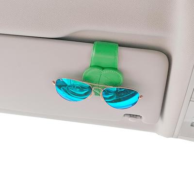 Portagafas de Sol Lindo Portagafas de Coche Clip Magnético de Cuero para Gafas de Sol Clip para Tarjetas de Boletos Almacenamiento de Coche Fácil Instalación (re)
