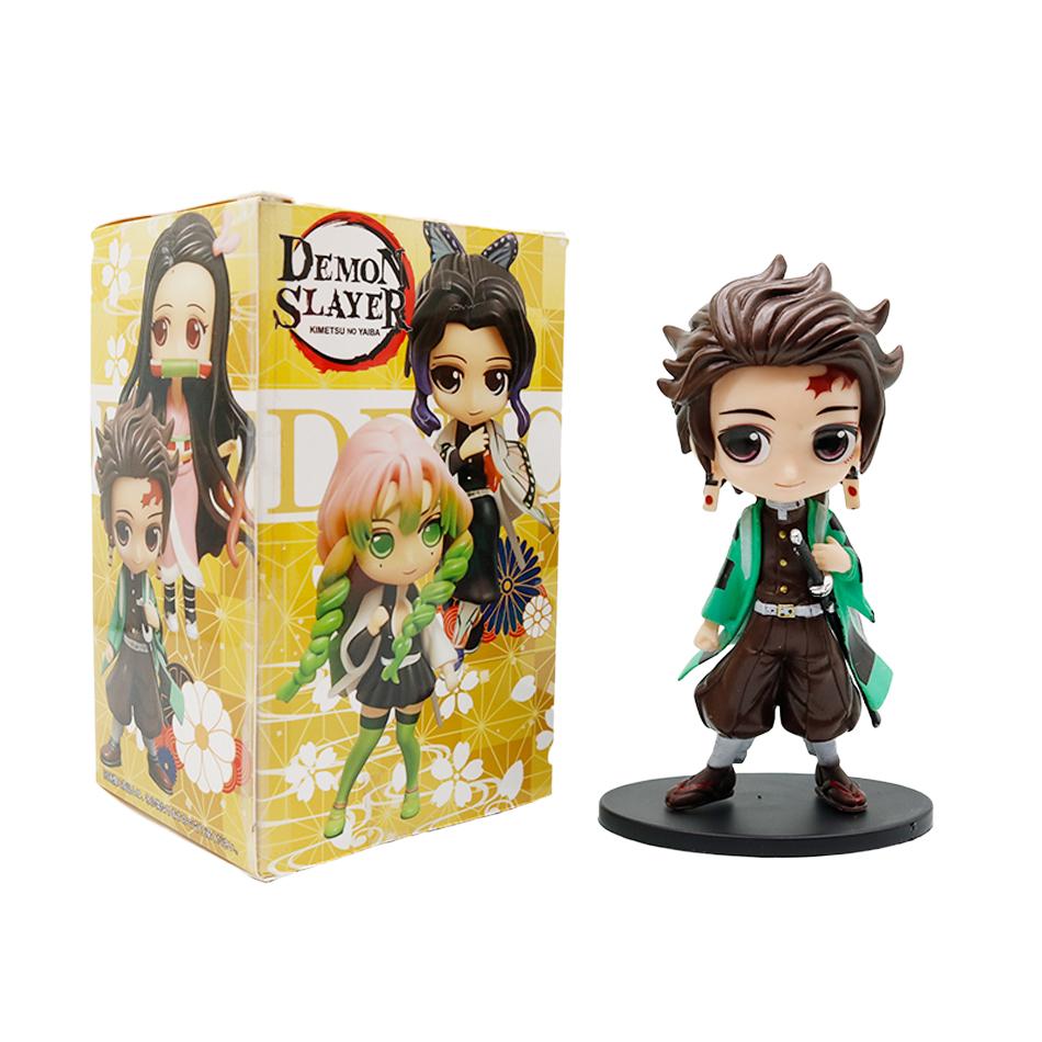 8Pcs Anime Demon Slayer Figure Doll Toy Nezuko Tanjirou Zenitsu Inosuke Kyoujurou Shinobu Giyuu Q Version Model Toy Kids Gifts