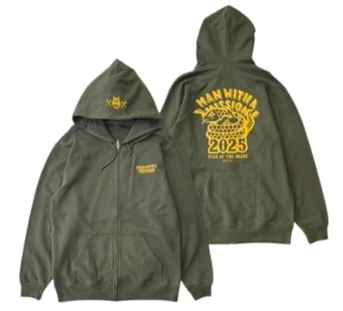 MAN WITH A MISSION 2025 Zodiac Logo Hoodie (Army Green) Size L