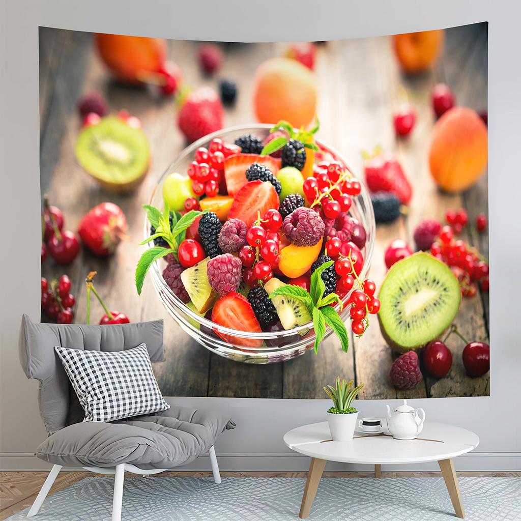 Fruit Party Tapestry Harvesting Season Tapestry Apple Strawberry Tapestry Home Living Room Bedroom Dorm Wall Hanging Blanket