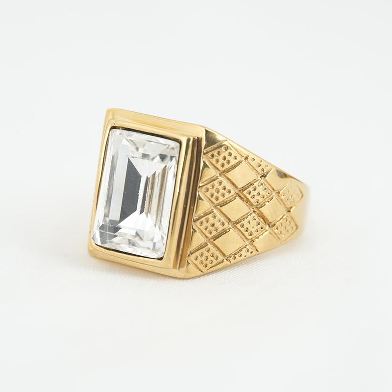 European and American Rings, Gemstones Vacuum Electroplating Multi-color Domineering Men's and Women's Exaggerated Rings