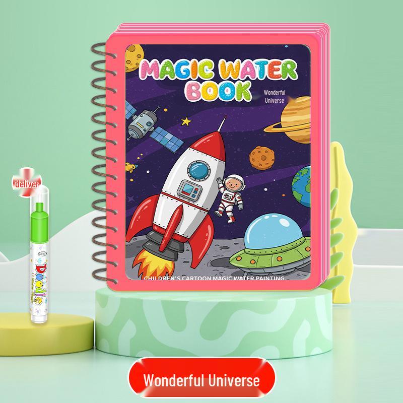Reusable Children's Water Magic Painting Book with Water Pen for Doodling and Coloring