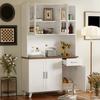 Kitchen Cabinet Visible Door Sideboard with Microwave Stand Opening Shelves Wine Drawer Design Pantry Storage Dining Room Furniture
