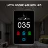 2025 New Dsymbol Latest Modern Tempered Glass LED Hotel Room Number Door Plate with Doorbell