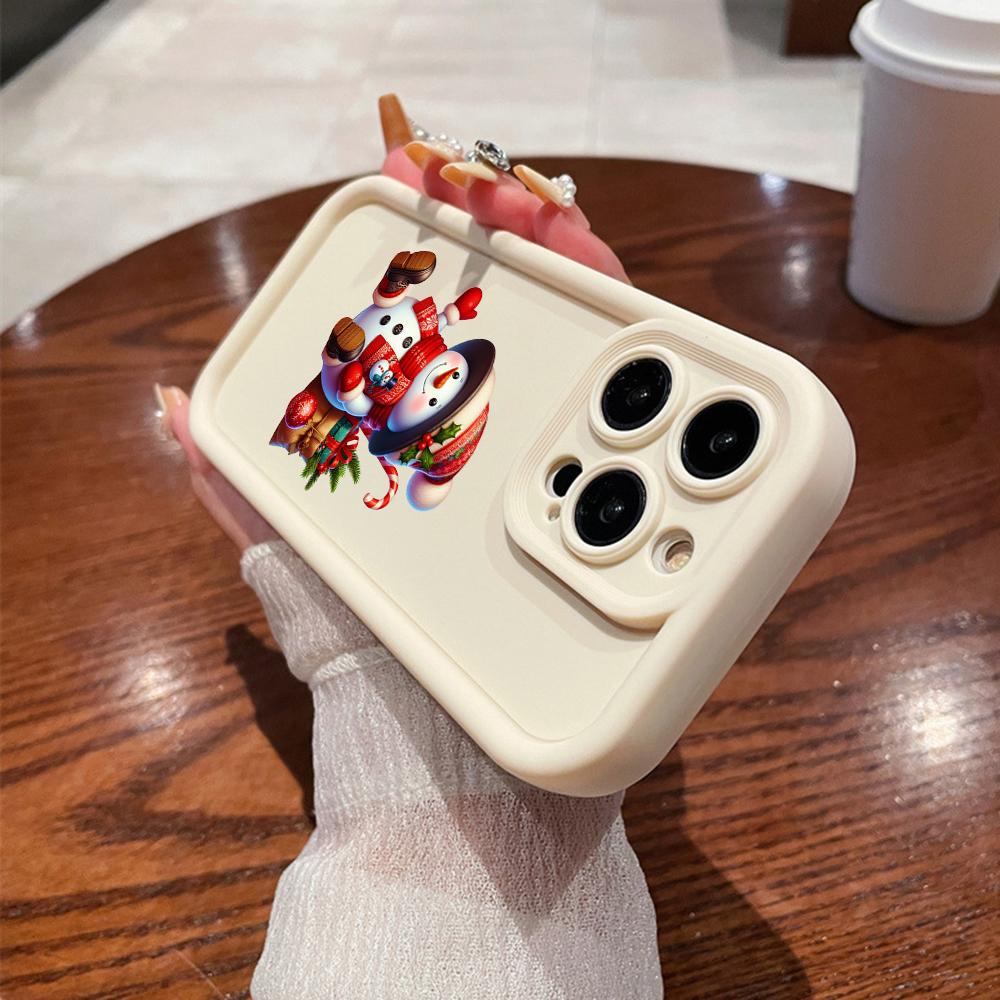 N101 Merry Christmas Art Soft Angel Eyes Phone Cases for iPhone 16 15 14 13 11 Pro Max 8 7 6s Plus 12 Mini XR XS Max SE Shockproof Cover